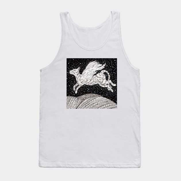 Flying Fantasy Cat Tank Top by paintingbetweenbooks